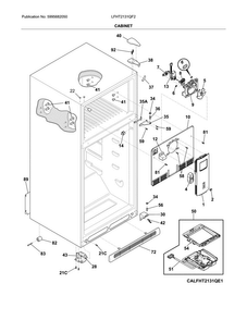 Cabinet Diagram and Parts List for LFHT2131QF2  Frigidaire Refrigerator