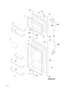 Door Diagram and Parts List for FFHT1515LWA  Frigidaire Refrigerator