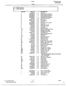 Body Page 2 Diagram and Parts List for 484640A  Frigidaire Range