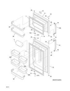 Doors Diagram and Parts List for CFHT1842PS1  Frigidaire Refrigerator