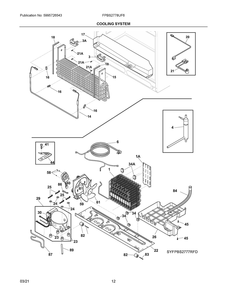 Cooling System Diagram and Parts List for FPBS2778UF6  Frigidaire Refrigerator