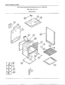 30"/basic Body Diagram and Parts List for 2450C  Frigidaire Range