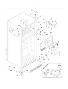 Cabinet Diagram and Parts List for LFHT1817LR7  Frigidaire Refrigerator