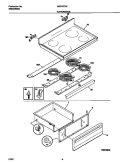 TOP / DRAWER Diagram and Parts List for MEF357CFSA  Frigidaire Range