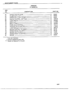 Freezer Page 7 Diagram and Parts List for 49258-7A  Frigidaire Freezer