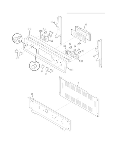 Backguard Diagram and Parts List for LGEF3045KFH  Frigidaire Range