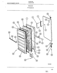 Freezer Diagram and Parts List for 46259-0B  Frigidaire Freezer