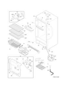 Part Location Diagram of 5304503567 Maytag Freezer basket handle clip
