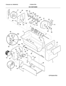 Ice Container Diagram and Parts List for LFSS2612TD0  Frigidaire Refrigerator