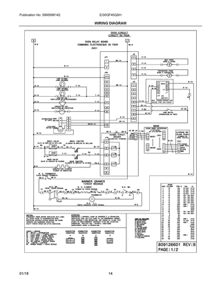Wiring Diagram Diagram and Parts List for EI30GF45QSH  Frigidaire Range