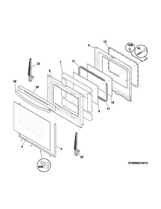Door Diagram and Parts List for 79094199311  Kenmore Range