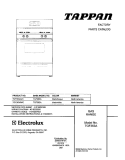 COVER Diagram and Parts List for TGF363AUC  Tappan Range