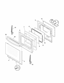 Door Diagram and Parts List for 79092204018  Kenmore Range