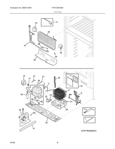 System Diagram and Parts List for FFHT2045VB4  Frigidaire Refrigerator