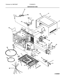 Microwave Oven Diagram and Parts List for FCWM3027ADA  Frigidaire Microwave Oven Combo