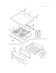 Top/drawer Diagram and Parts List for FGEF3041KFK  Frigidaire Range
