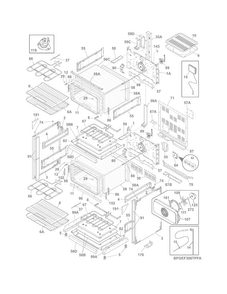 Body Diagram and Parts List for FGEF306TPFA  Frigidaire Range