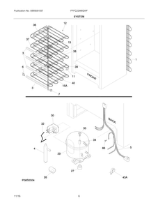 System Diagram and Parts List for FFFC22M6QWF  Frigidaire Freezer