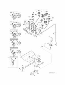 Burner Diagram and Parts List for 79073433312  Kenmore Range