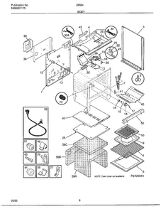 Body Diagram and Parts List for 285847B  Frigidaire Range