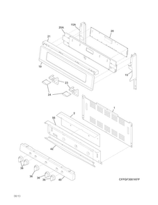 Backguard Diagram and Parts List for FPGF3081KFP  Frigidaire Range