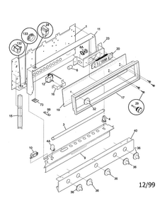 Backguard Diagram and Parts List for TGF645WFD5  Tappan Range