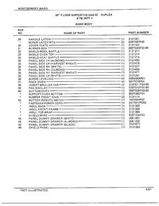 30" Floor/basic Body Page 3 Diagram and Parts List for 2477A  Frigidaire Range