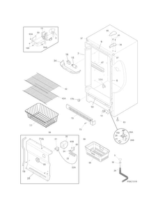 Cabinet Diagram and Parts List for 25322042410  Kenmore Freezer