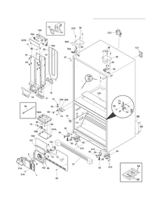 Cabinet Diagram and Parts List for FGHG2344MF5  Frigidaire Refrigerator