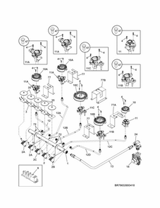 Burner Diagram and Parts List for 79032553410  Kenmore Cooktop