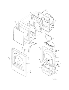 Front Panel/lint Filter Diagram and Parts List for FARE4044MW1  Frigidaire Dryer