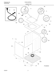 Cabinet/Top Diagram and Parts List for FWSC445RFS2  Frigidaire Washer