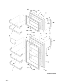 Doors Diagram and Parts List for FRT18G2NWB  Frigidaire Refrigerator