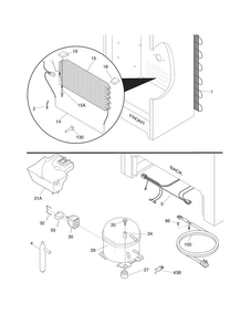 System Diagram and Parts List for FFU14F5HWQ  Frigidaire Freezer