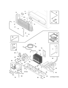 Cooling System Diagram and Parts List for 25370443413  Kenmore Refrigerator