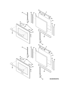 Doors Diagram and Parts List for E30EW8CGPS7  Electrolux Wall Oven