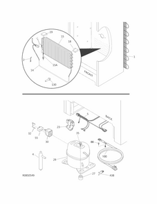 System Diagram and Parts List for FFRU17B2QWB  Frigidaire Refrigerator