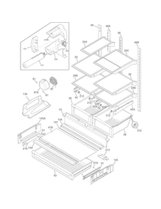 Shelves Diagram and Parts List for FGHB2866PF2  Frigidaire Refrigerator