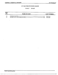 Backguard Page 3 Diagram and Parts List for 32-0127  Frigidaire Range