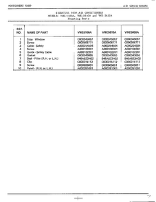 Mounting Page 2 Diagram and Parts List for 5100A  Frigidaire Air Conditioner