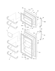 Door Diagram and Parts List for CFTR1826LMF  Frigidaire Refrigerator