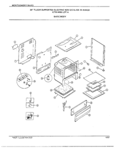 30" Floor/basic Body Diagram and Parts List for 4408C  Frigidaire Range