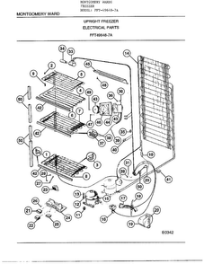 Upright Freezer/electrical Parts Diagram and Parts List for 49648-7A  Frigidaire Freezer