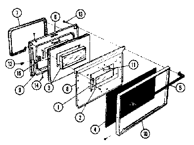 Door Diagram and Parts List for 30-3988-01  Tappan Range