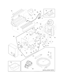 Freezer Ice Maker Diagram and Parts List for EI28BS65KS4  Electrolux Refrigerator