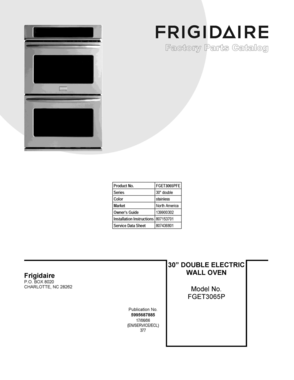 01 - COVER SHEET Diagram and Parts List for FGET3065PFE  Frigidaire Wall Oven