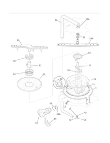 Motor & Pump Diagram and Parts List for FDB1100RHQ3B  Frigidaire Dishwasher