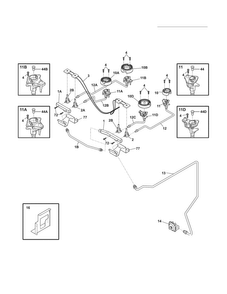 Burner Diagram and Parts List for EI30DS55LBA  Electrolux Range