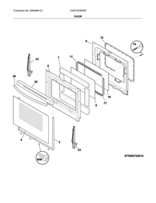 Door Diagram and Parts List for CGEF3035RFB  Frigidaire Range