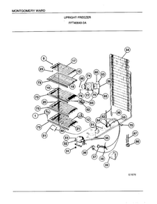 Upright Freezer Page 5 Diagram and Parts List for 40849A  Frigidaire Freezer